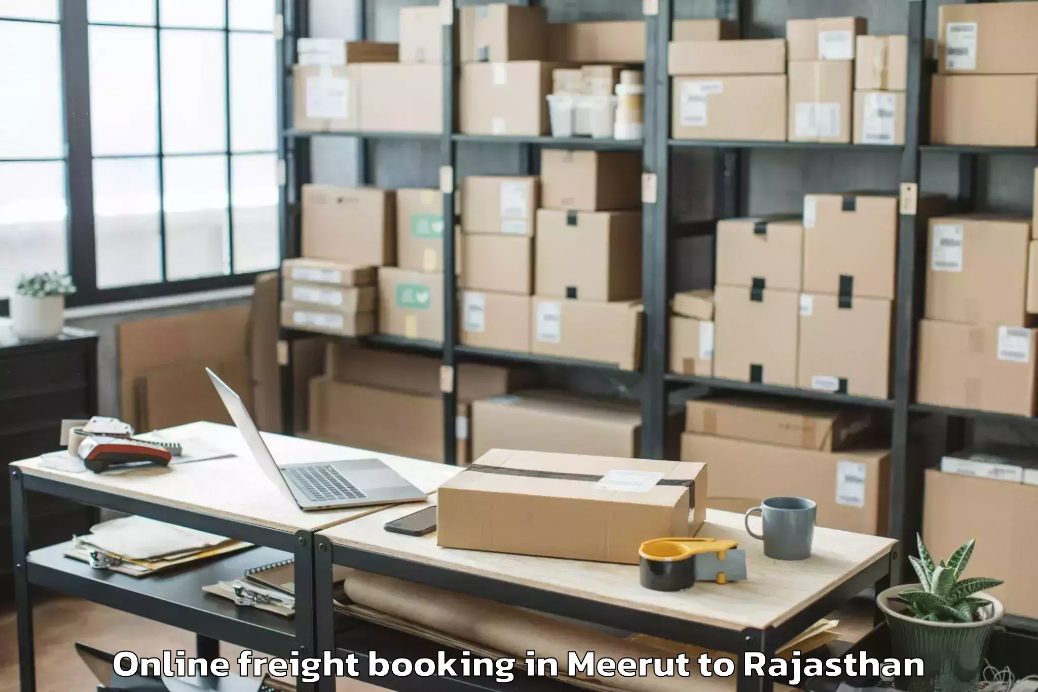 Easy Meerut to Gudha Malani Online Freight Booking Booking